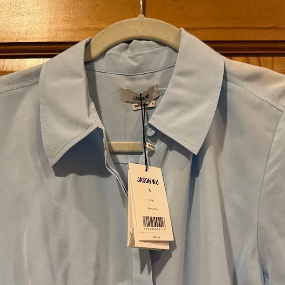 Jason Wu Sky Blue Shirt Dress - Picture 3 of 7